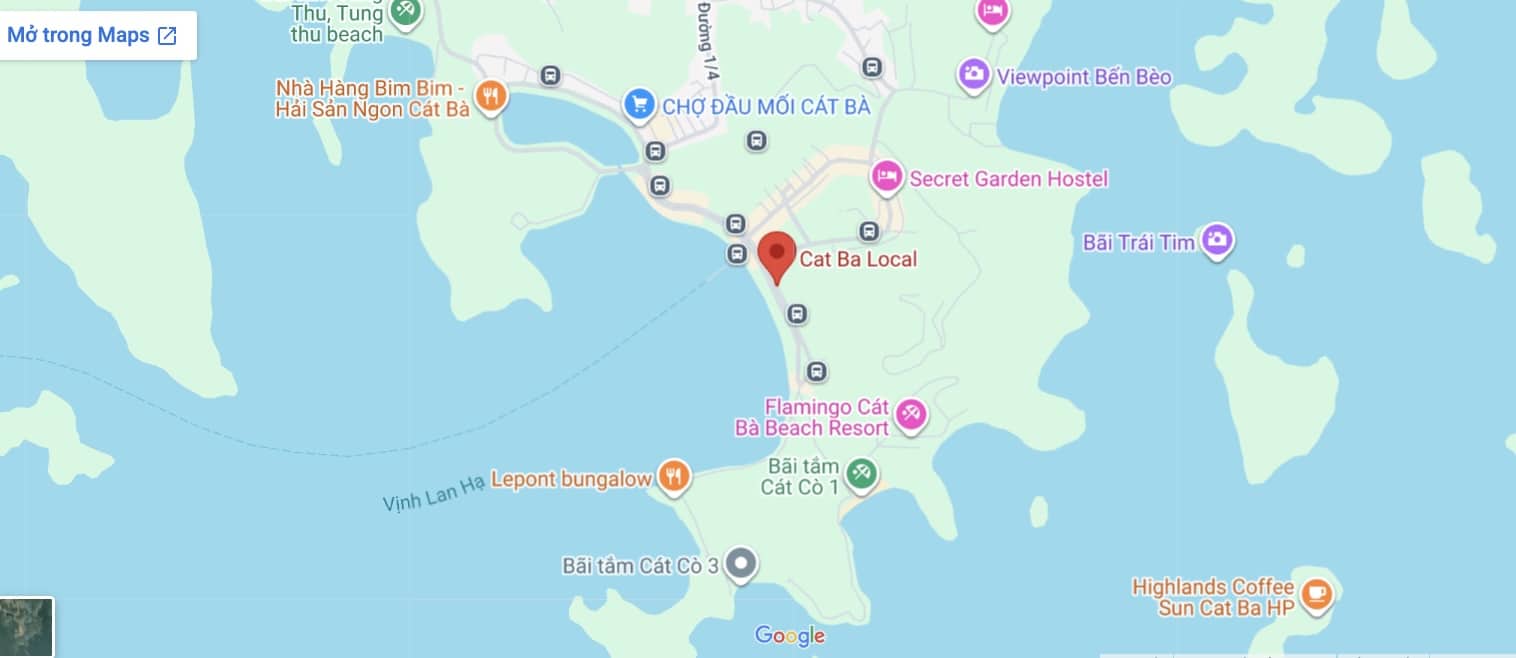 Cat Ba Local office location map on Cat Ba Island