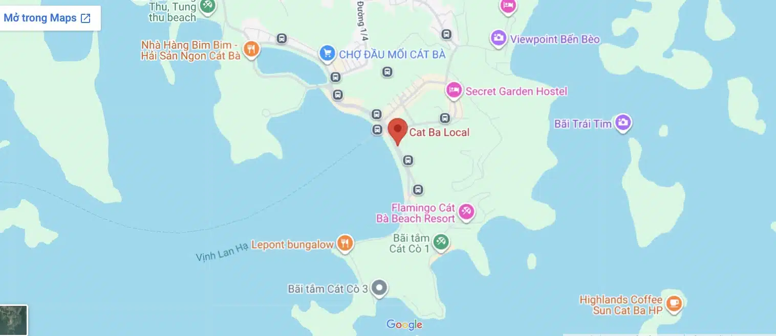 Cat Ba Local office location map on Cat Ba Island