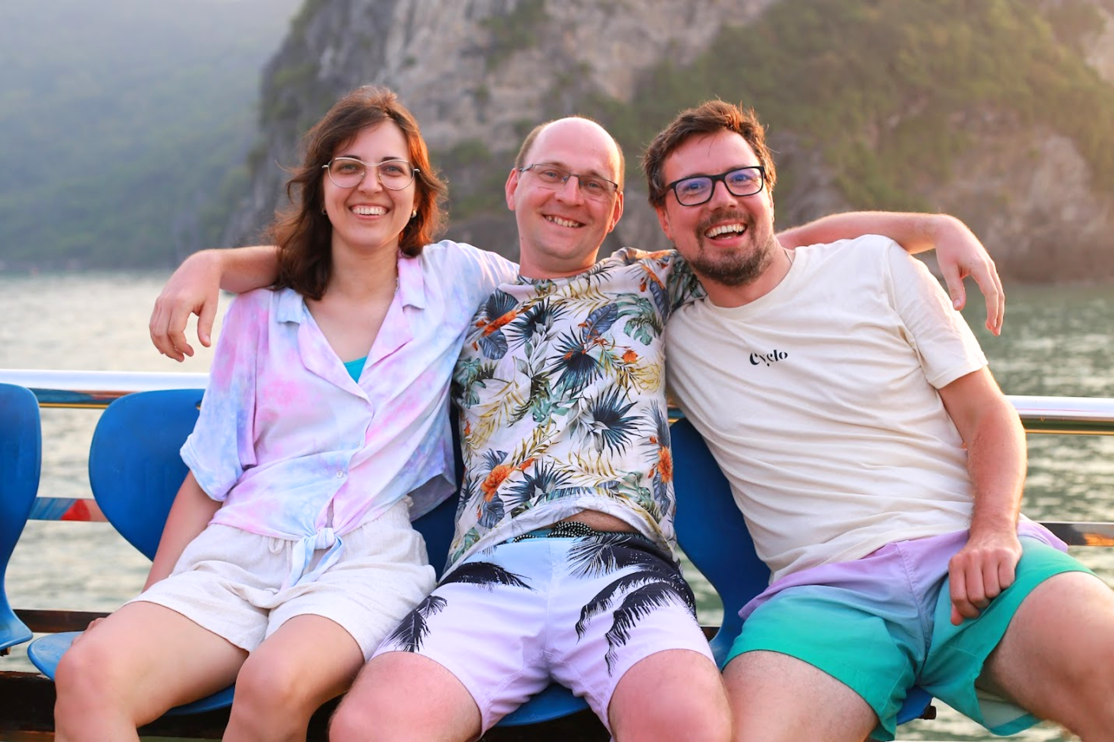 Tourists enjoying the scenery of Lan Ha Bay