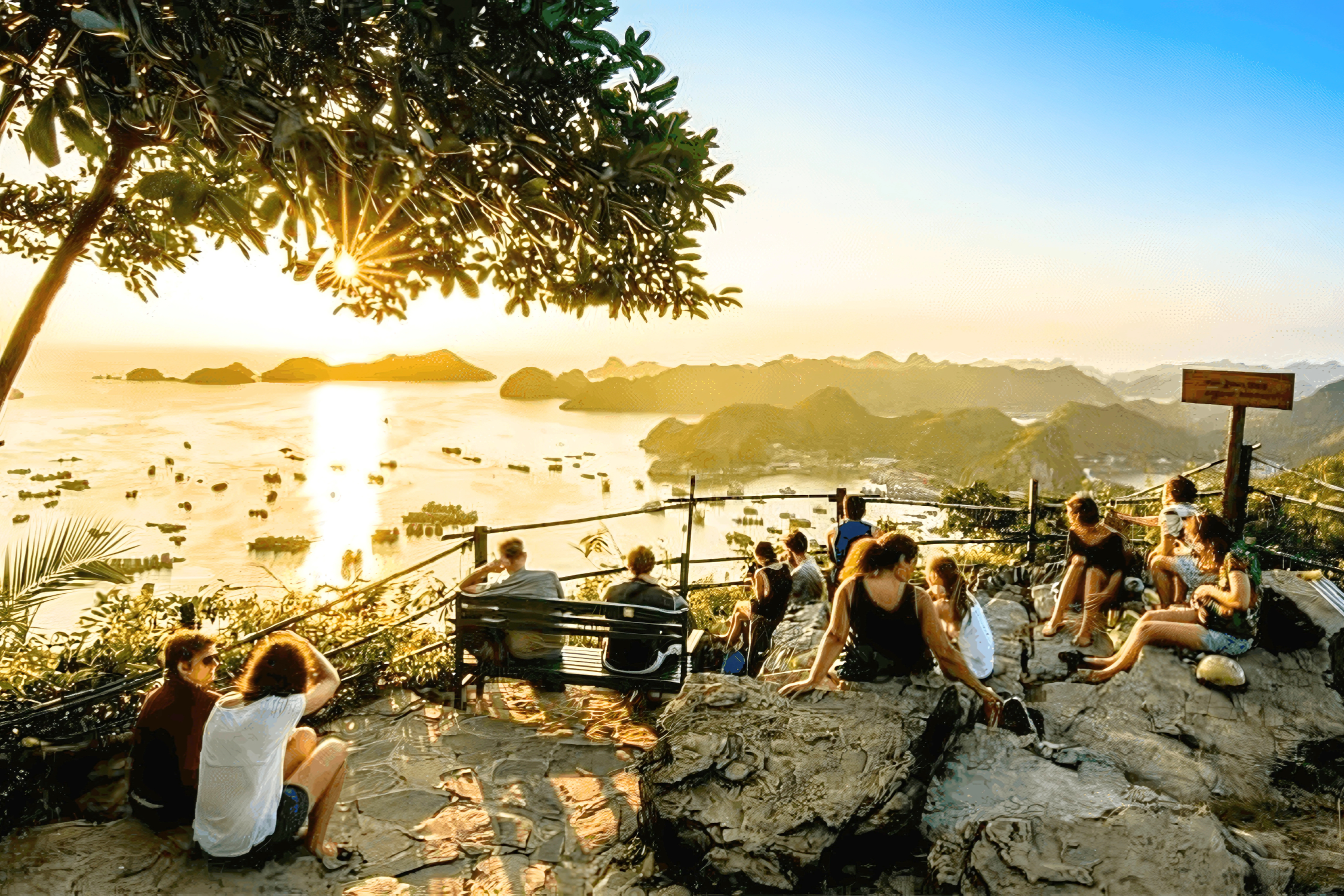 Enjoying sunset from Cannon Fort view